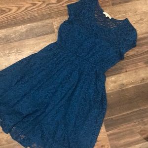 Lace maternity dress with belt. Worn once. Like new.